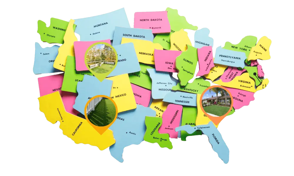 Artificial Grass Gardens Us Map