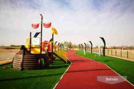 Artificial grass playing field for small children