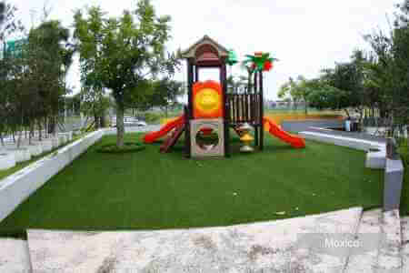 Community park with artificial grass